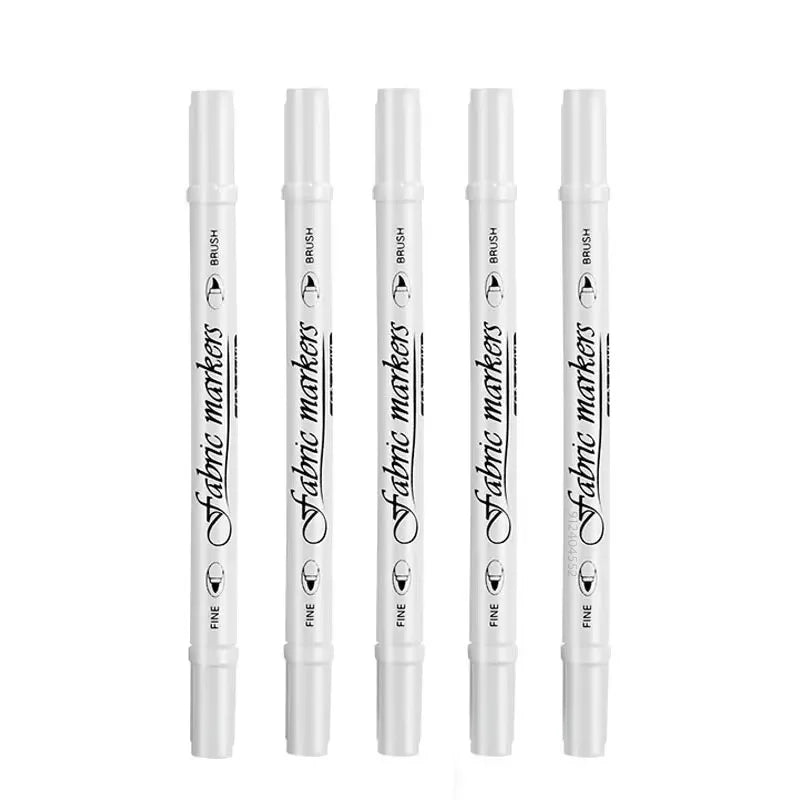 1-6pcs Waterproof Double Tip White Paint Marker Pens,for Fabric Shoe Clothes DIY Art Graffiti Hand-Painted Stationery Supplies Qme 5 white pen