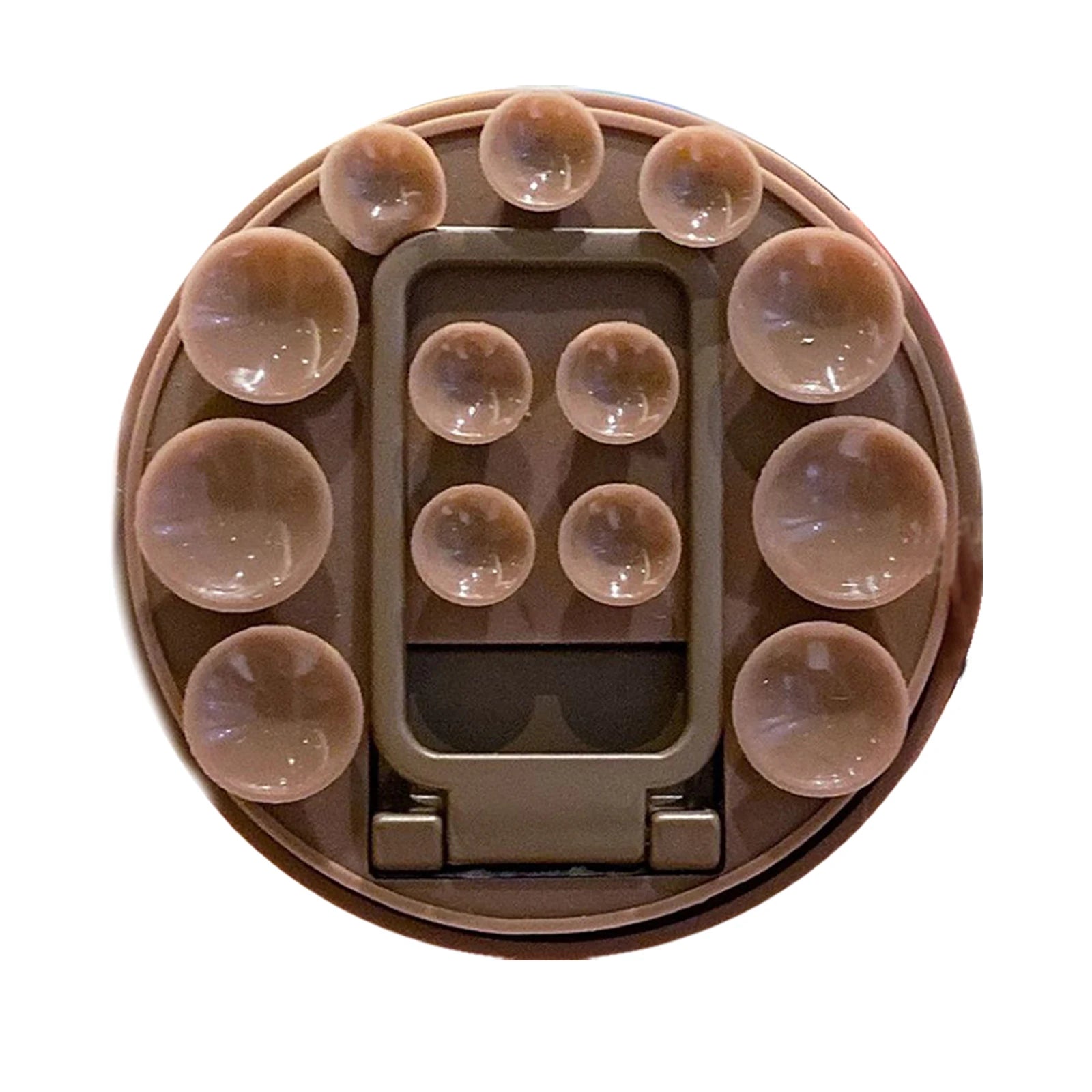 Adhesive Suction Cup Phone Mount Trendy Strong Suction Sticky Phone Grip Accessories Soporte Celular for Selfies and Videos Qme Brown