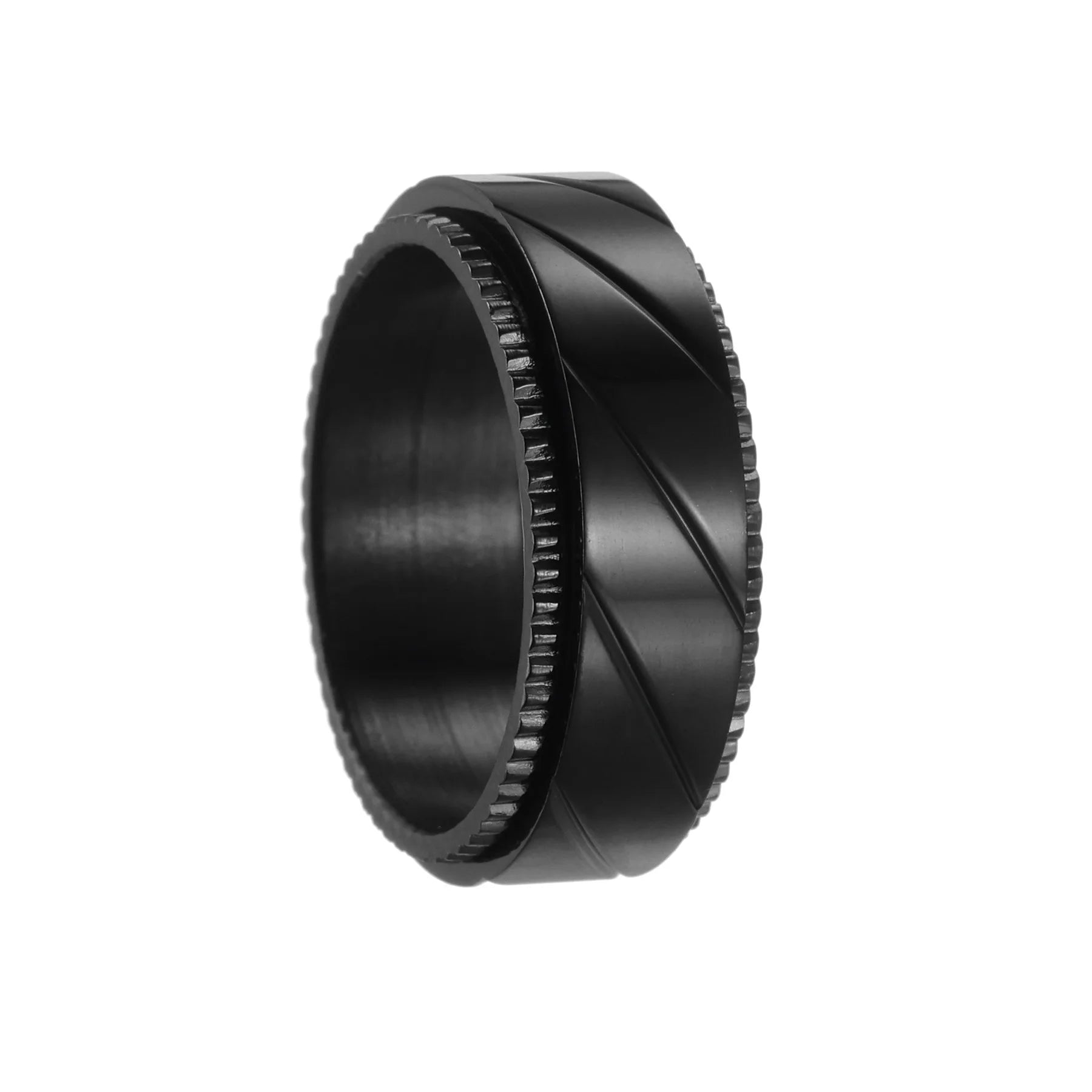 Hip Hop Anti Stress Anxiety Fidget Spinner Couple Rings For Lovers Rotating Stainless Steel Wedding Band Knuckle Ring Jewelry Qme 4 7