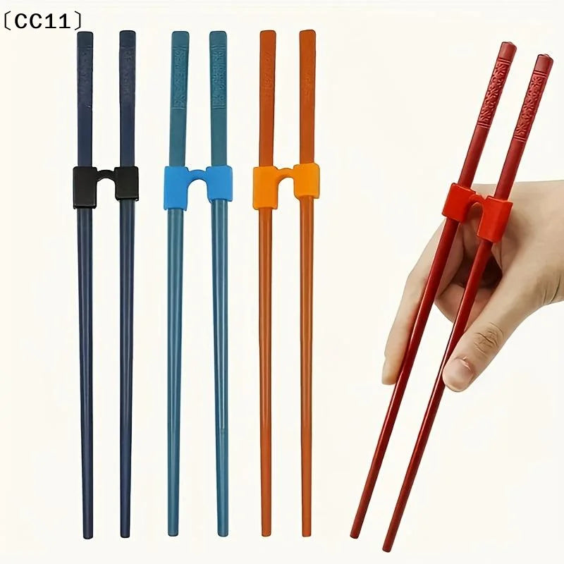 6 Reusable Chopsticks Helpers Training Adults Kids Non-slip Chopstick Qme