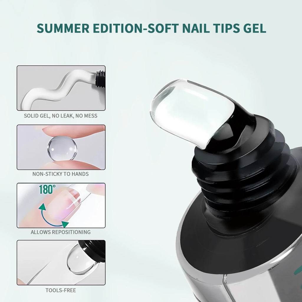 Nailpop Soft Nail Tips Gel Summer Flat-end Winter Pointed-tip Vitamin Qme