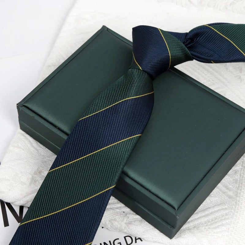 Ties Men Women Fashion Wholesale Dark Green Navy Blue Stripe Male Qme army green