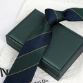 Ties Men Women Fashion Wholesale Dark Green Navy Blue Stripe Male Qme army green
