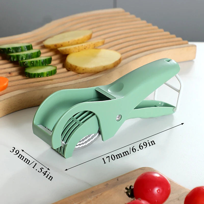 Stainless Steel Vegetable Fruit Slicer Multi Functional Salad Kitchen Qme Green