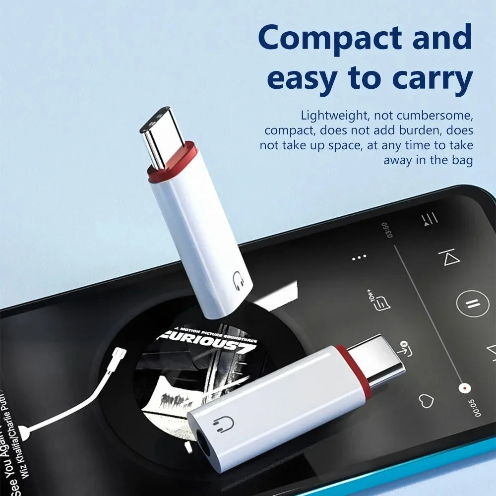 Type-C Male to 3.5mm Female Aux Audio Adapter USB C to 3.5mm Jack Wired Headphones Converter For iPhone15 Samsung Galaxy S23 S22 Qme