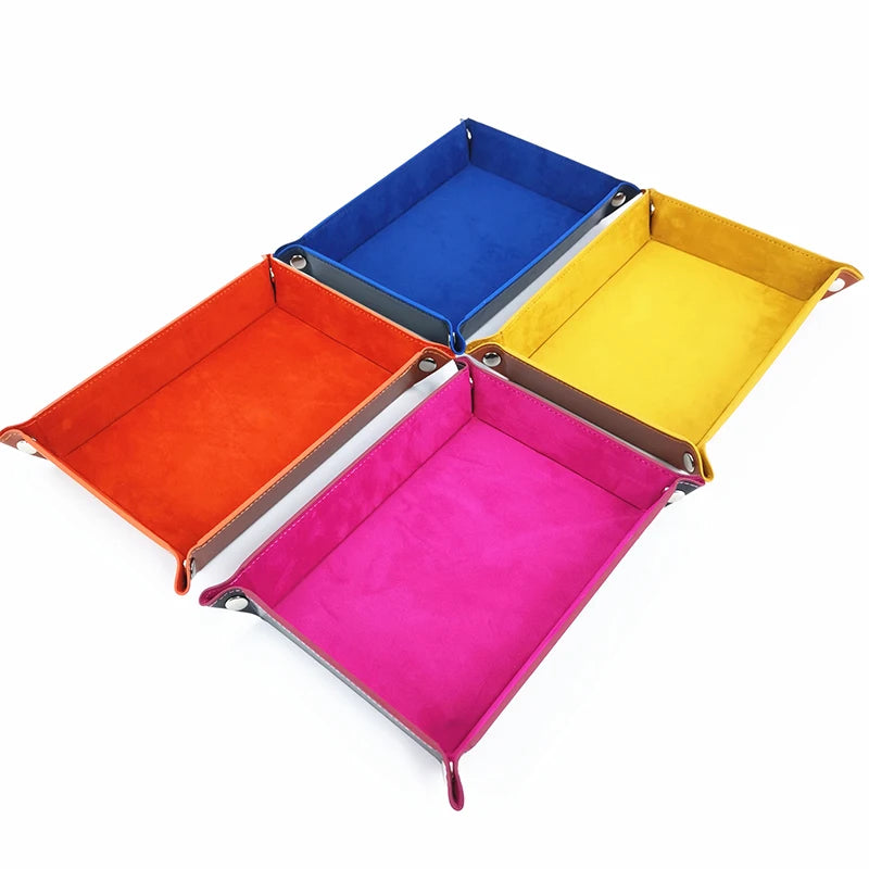 Creative Storage Tray Pu Foldable Box Dice Desktop Rolling Folding Qme