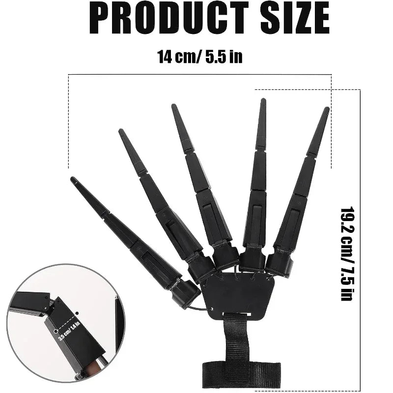 Halloween Articulated Fingers Fake Fingers Scary Skeleton Hand Cosplay Finger Glove Realistic Horror Ghost Claw Prop Party Decor Qme