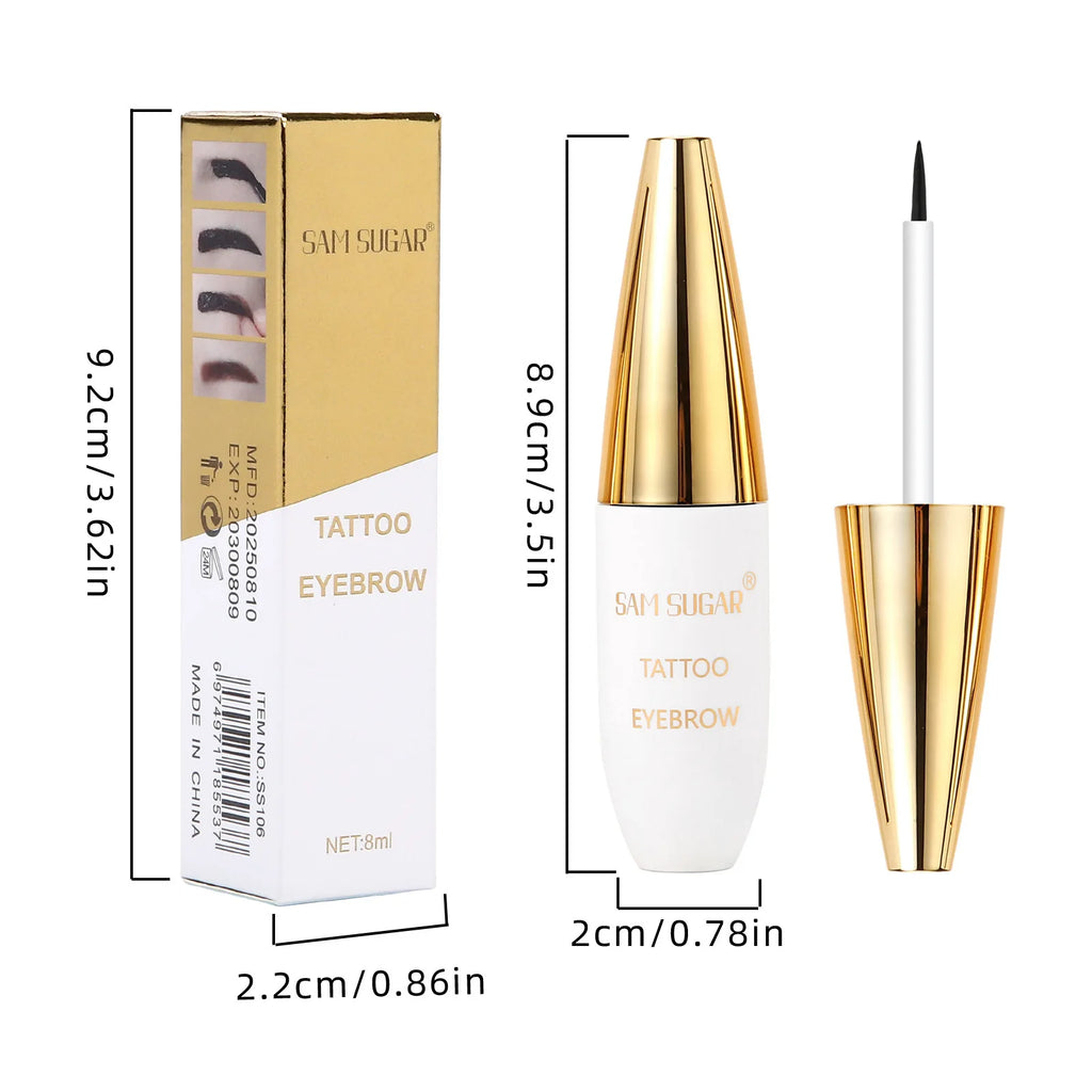 4 Colors Peel Off Eyebrow Tint Gel Waterproof Eyebrow Tattoo Cream Natural Wild Brows Smudge Proof Makeup with Fine Tip Brush Qme