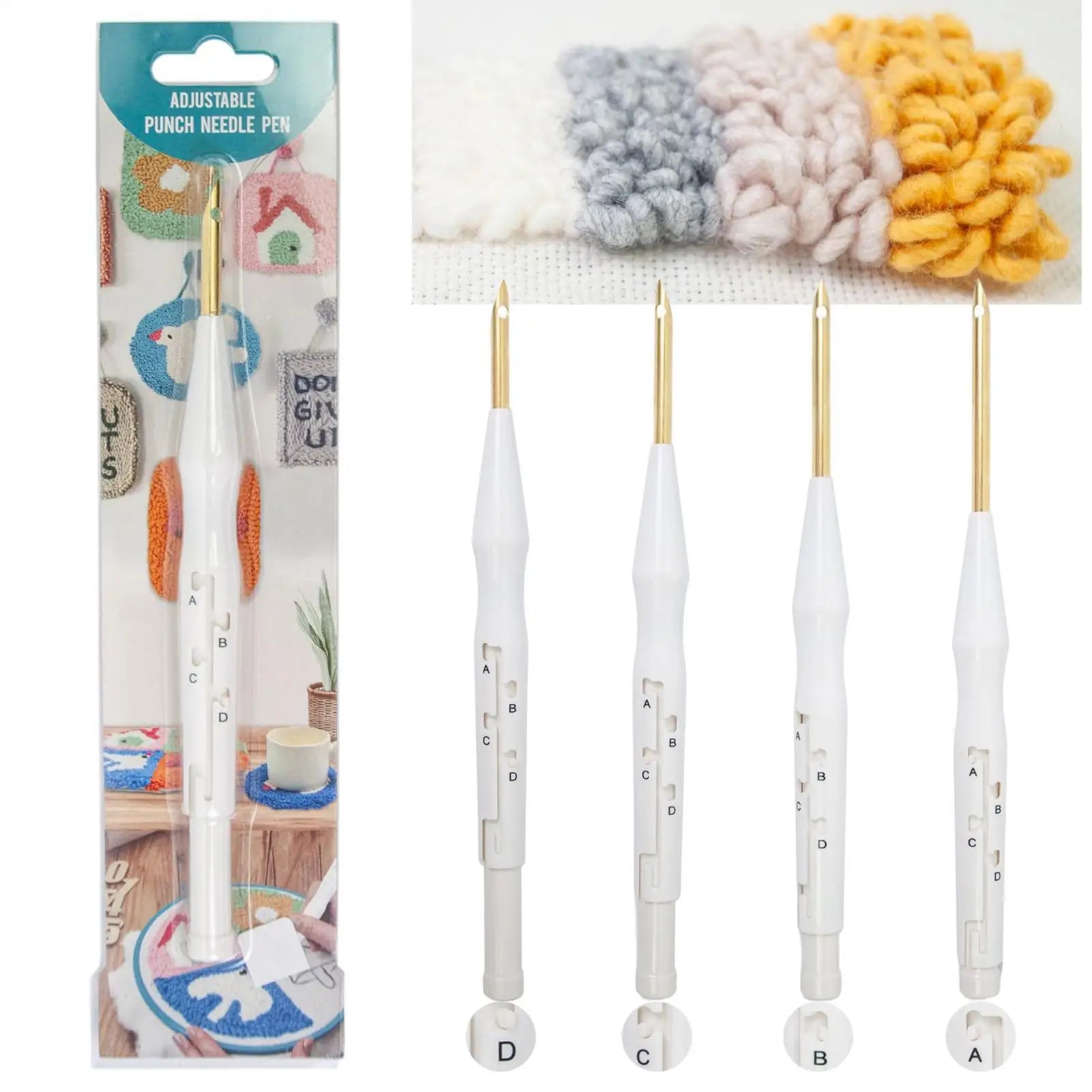 Embroidery Punch Tool Adjustable Needle Adults Beginners Art Crafts Qme