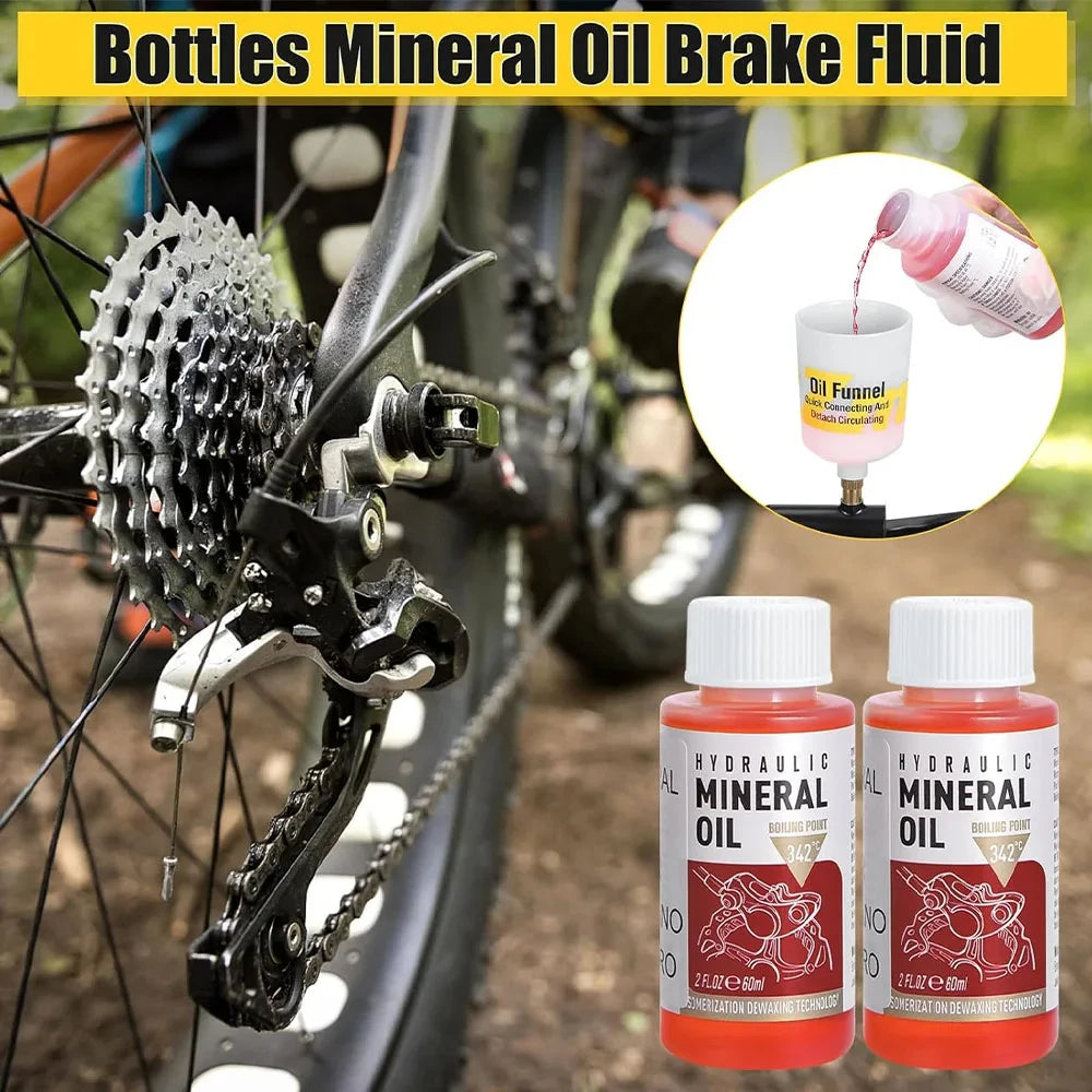 High Performance Bike Brake Mineral Oil - 60ml/2oz - Ideal for Shimano and Tektro Hydraulic Brake Systems Qme