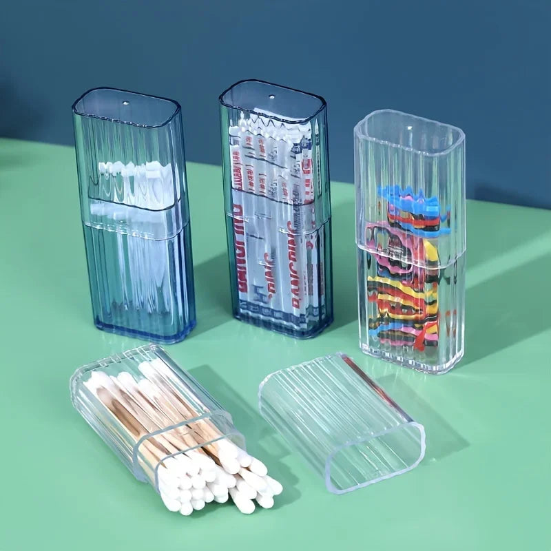 1pc Portable Transparent Storage Box Travel Travel Toothpick Simple Small Objects Wound Stickers Sorting Box 4.09in*1.33in Qme