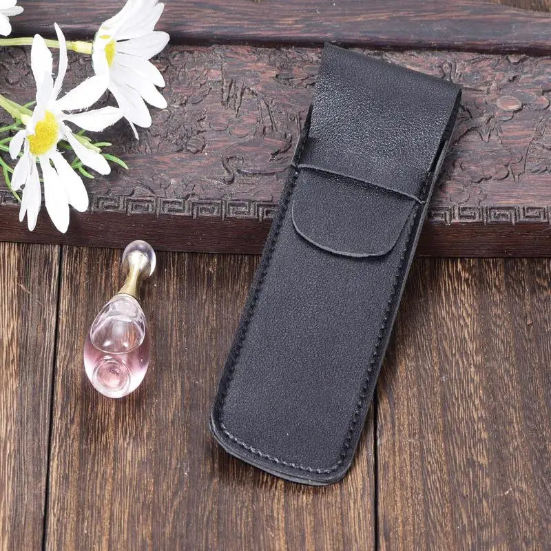 High-end Fountain Pen Protective Sleeve Large Capacity Double Case Qme Black