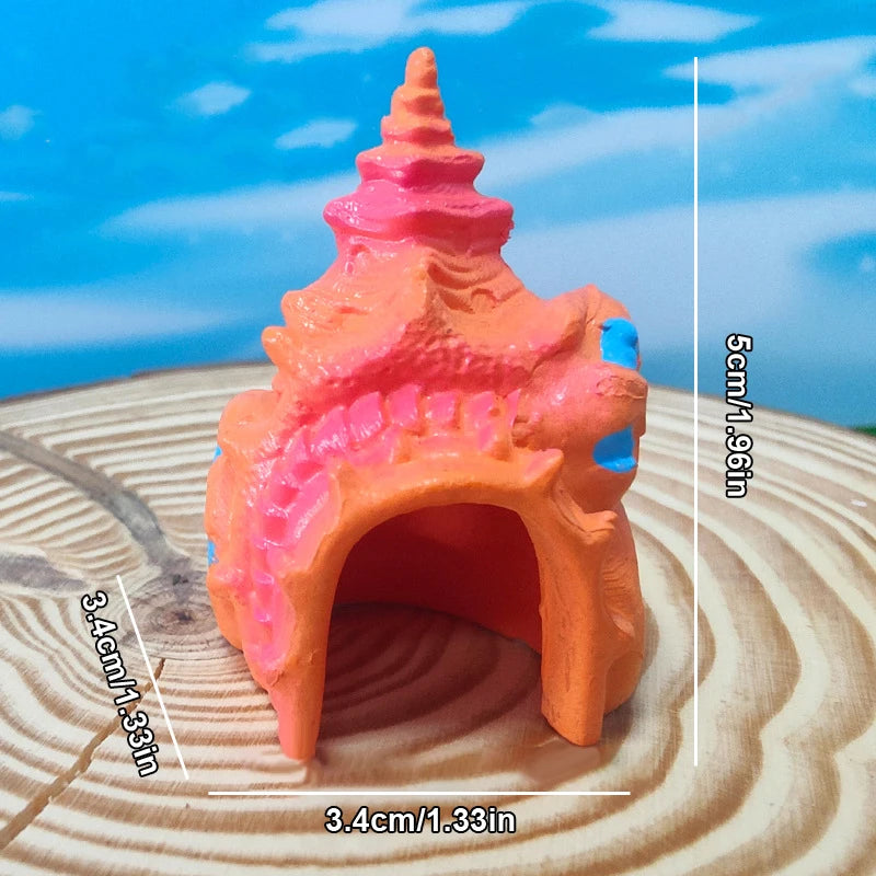 Fish Tank Decor Ornament Shrimp Hiding Shelter Mushroom Conch House Qme 4