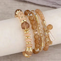 Random Crystal Bead Bracelet Imitation Agate Pearl Tassel Chain Qme yellow