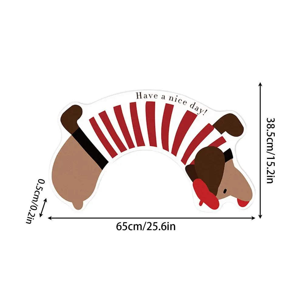 Water Absorption Shower Mat Dachshund Floor Cute Cartoon Rug Doorway Qme Red China Mainland