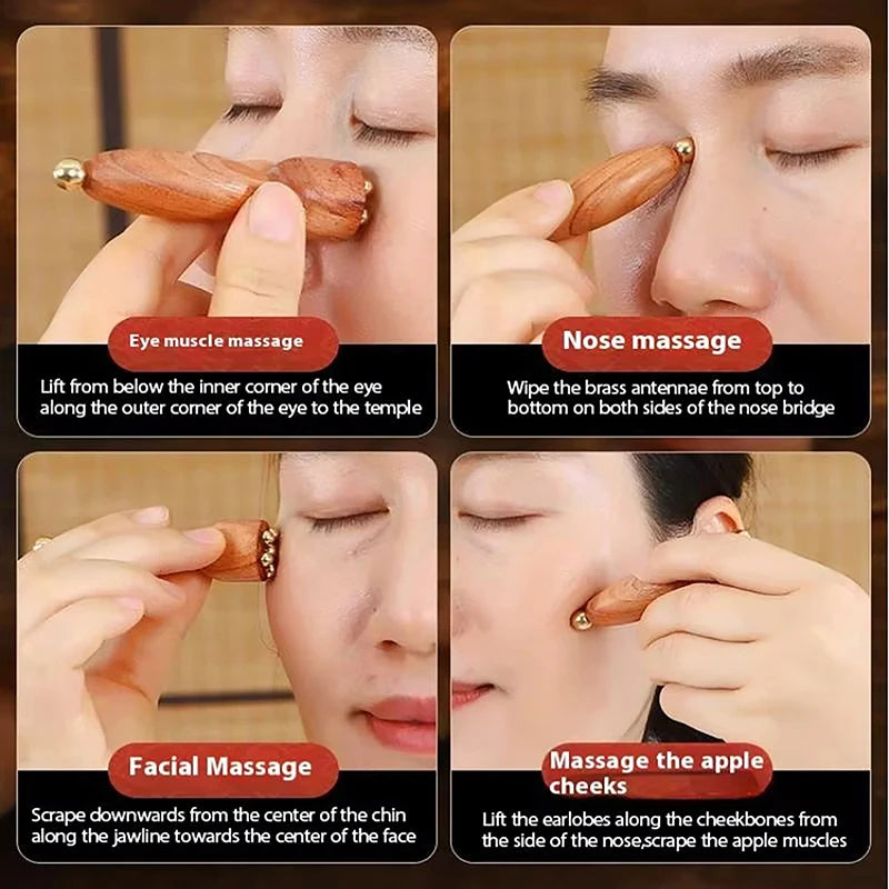 Handheld Lotus Seedpod Beauty Professional Alloy Rosewood Facial Eye Qme