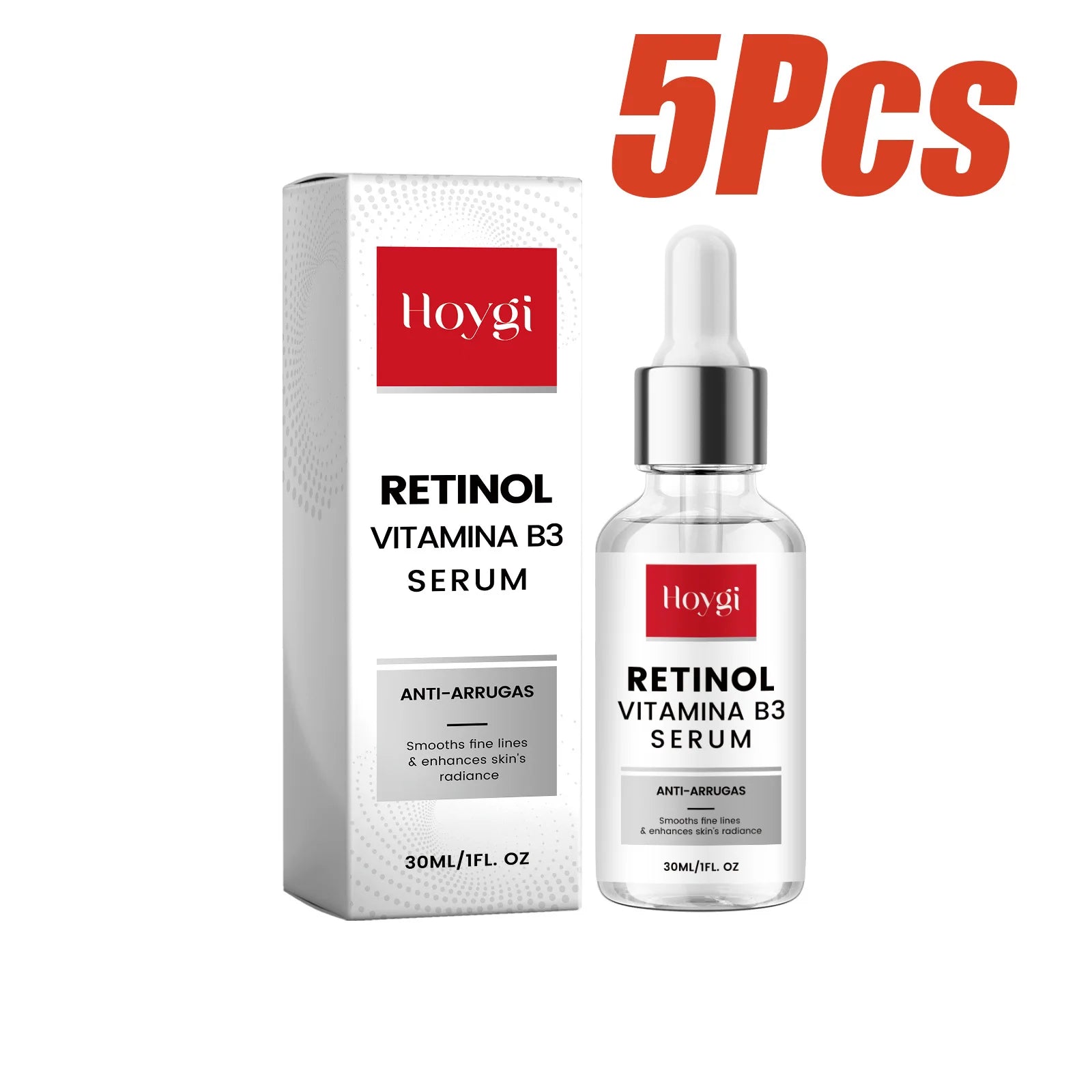 Retinol Essence Anti-Aging Serum Reduces Fine Lines Wrinkle Lifting Firming Brightening Hydrating Facial Serum Skin Care Qme 5 x 30ml Boxed