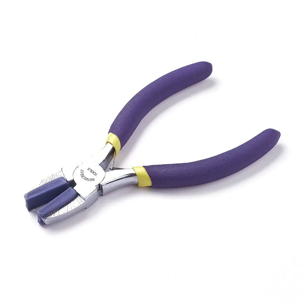 Steel Jewelry Flat Nose Pliers with Replaceable Nylon Jaw, Stainless Steel Color 13.8x5.8x1.3cm for Jewelry Making Tools Qme