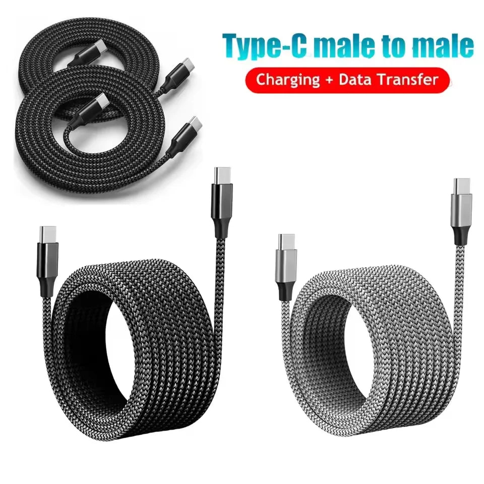 66W USB C To C Magnetic Cable USB A To Type C Fast Charging Nylon Braided Charging Cord For iPhone Samsung Xiaomi Huawei Laptop Qme
