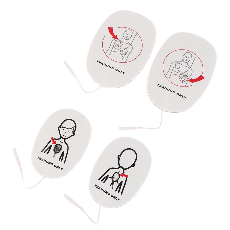 1 Pair AED Training Device Patches First Aid Replacement Pads Adult Qme