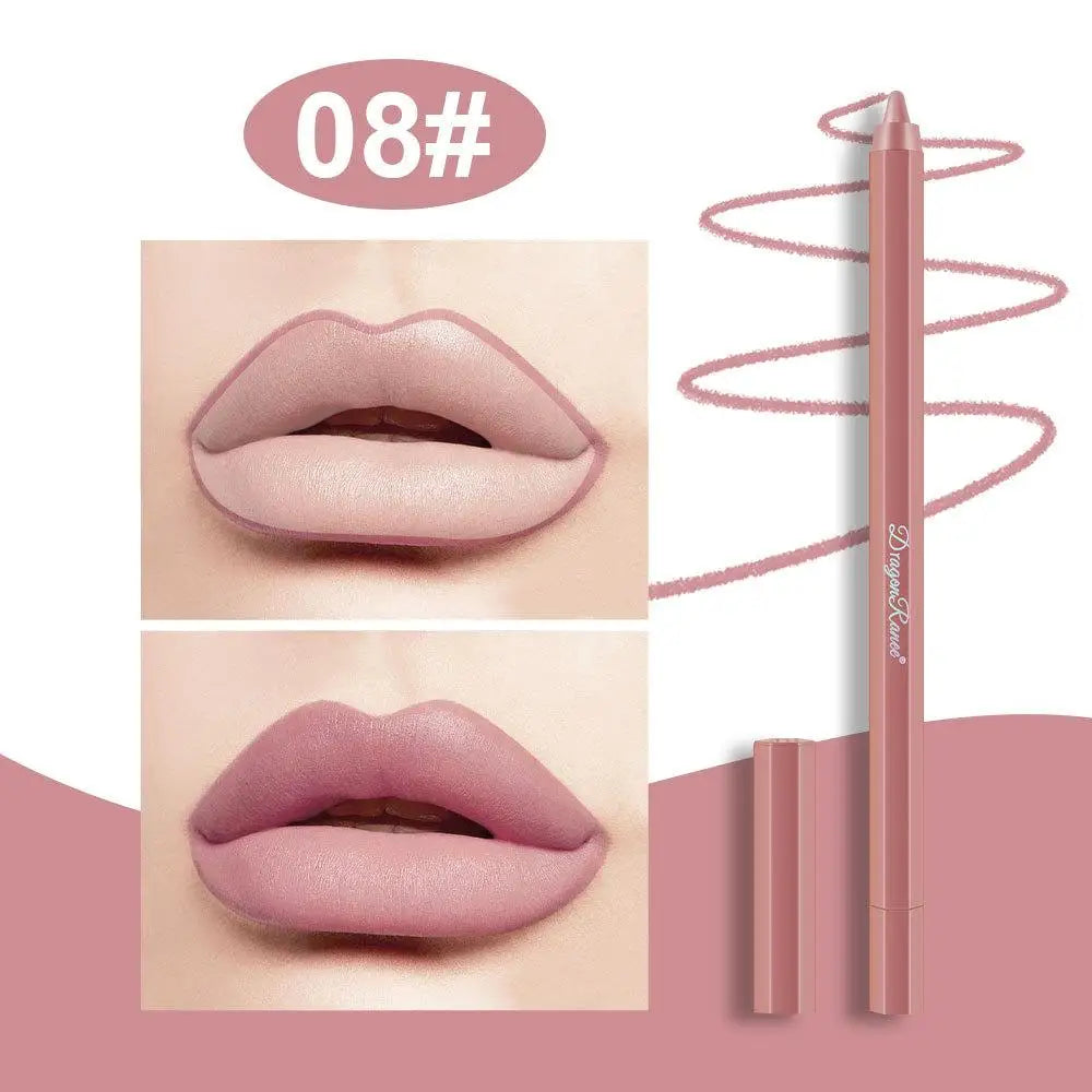 Velvet Brown Lip Liner Pencil Nude Matte Waterproof Non-stick Cup Cherry Red Lip Liner Lip Contour Pen Lipstick Makeup Qme 8