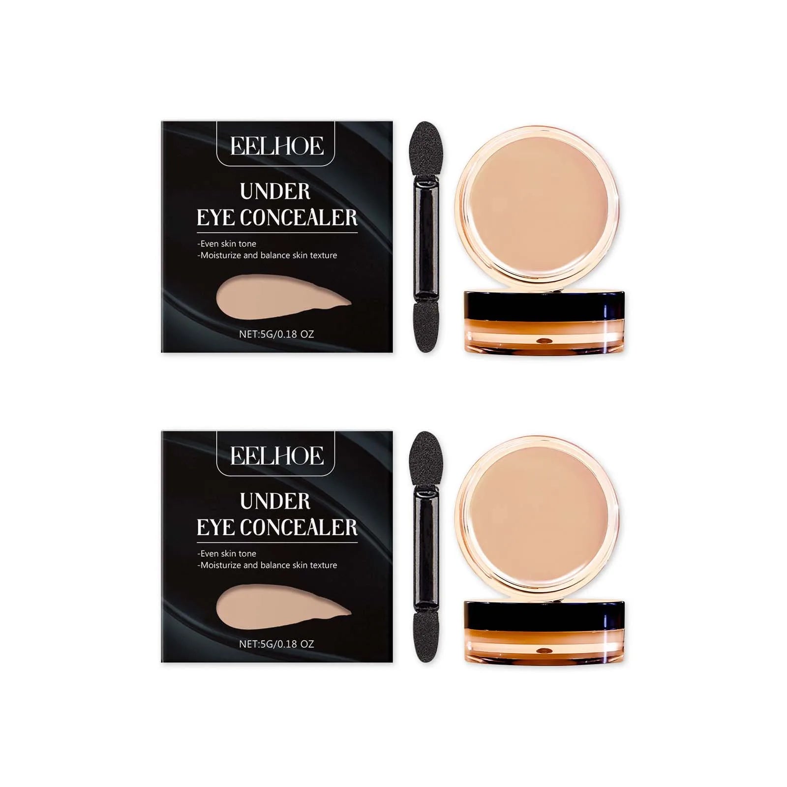 Eye Concealer Series Eye Blemishes Moisturizing Without Removing Makeup Light And Natural Fit Brighting Repair Concealer Makeup Qme 2Pcs ivory