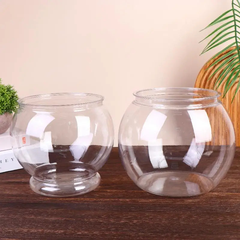 Pet Plastic Lightweight Desk Aquarium Bowl Home Decor Transparent Qme
