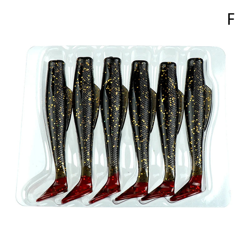 Lot Soft Swimbait Floating T-tail Fishing Lure TPR Paddle Tail Qme F