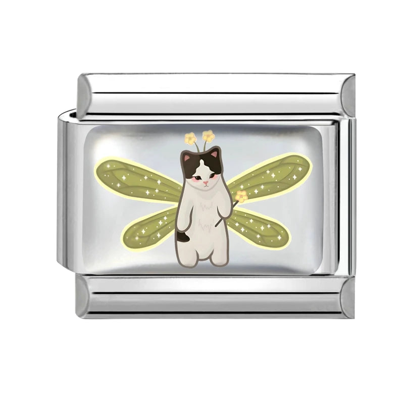 Fashion Kawaii Cute Dolphin Crab Cats Italian Charm Link Fit 9mm Bracelet Stainless Steel Jewelry DIY Making Gift for Women Girl Qme Style 18