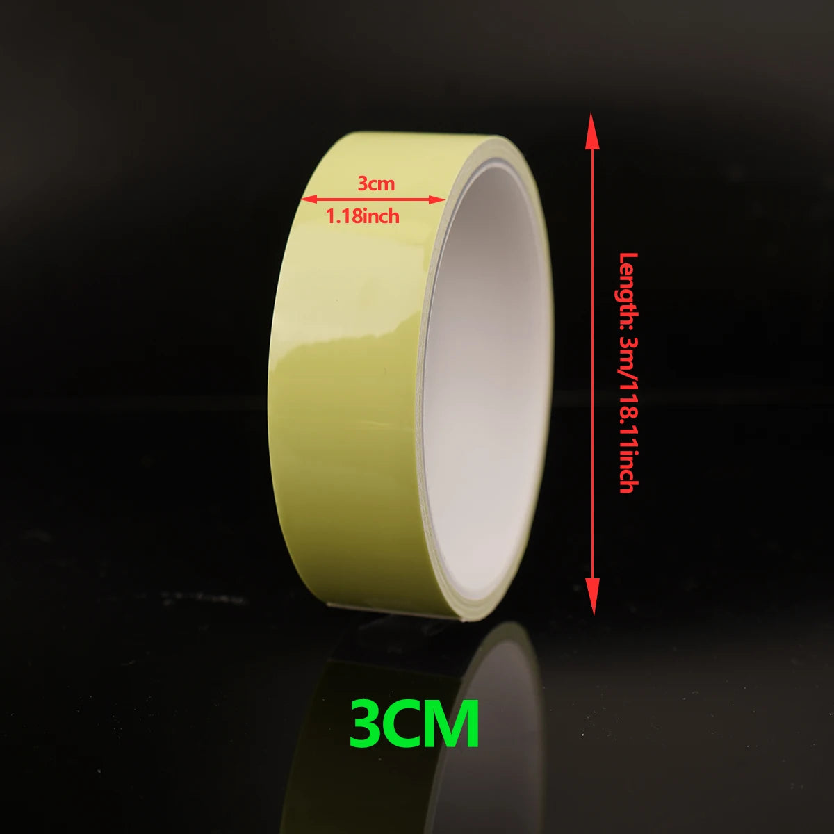 Luminous Tape For Night Use, Waterproof Luminous In The Dark Tape Stickers Bright Fluorescent Outdoor for Fishing Poles, Ropes Qme Width- 3cm 3M