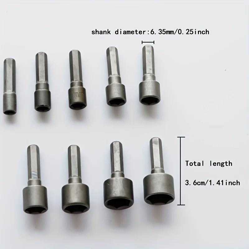 Powerful Socket Inner Hexagonal Wrench Hexagonal Handle Screwdriver Socket Extension Rod Pneumatic Screwdriver Insert Tool Set Qme