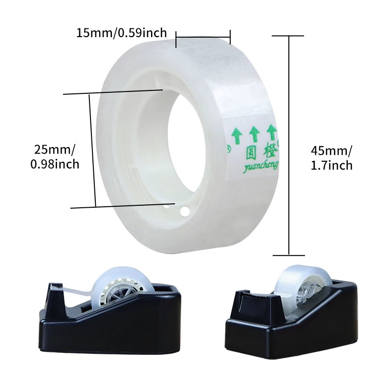 Clear Tape Refill - Transparent Tape Multifuntion High-viscosity Adhesive Tape for Gift Wrapping Packing and Dispenser Qme