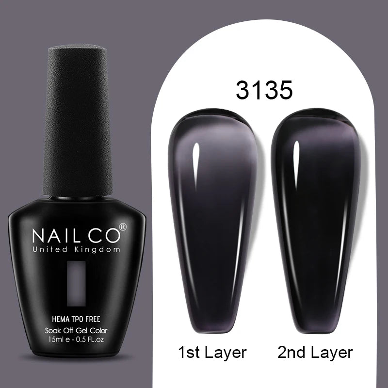 Nailco Jelly Gel Nail Polish Transparent Varnishes 44 Colors Red Pink