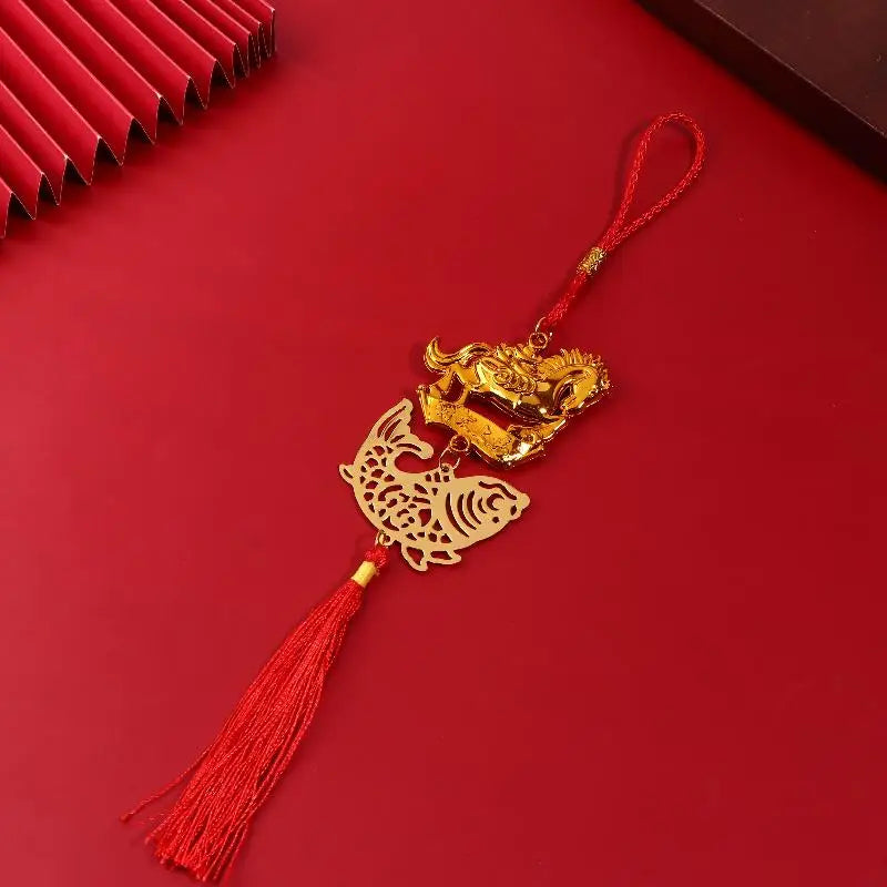 2026 Year Of The Horse Golden Plastic Zodiac Horse Pendant Lucky Spring Festival Home Car Hanging Ornaments New Year Gifts Qme style 13