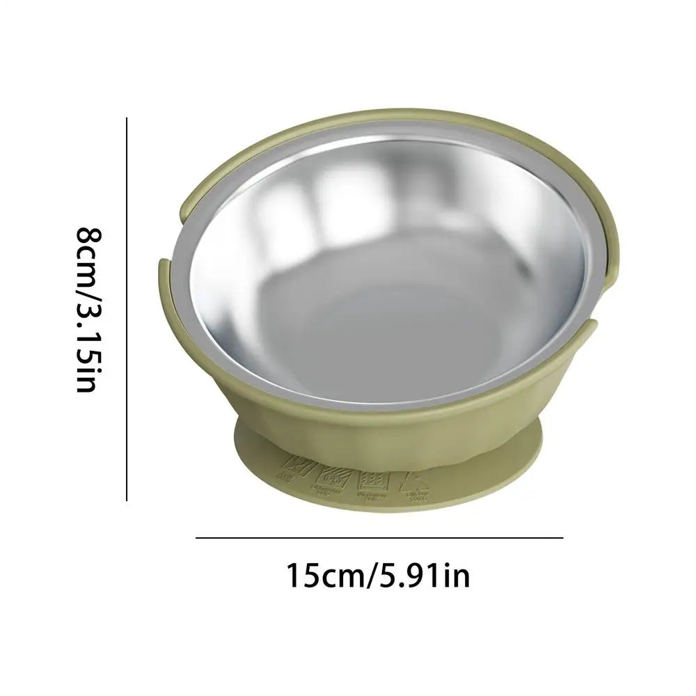 Slanted Dog Bowls 15 Degree Slanted Non-Slip Pet Plate 2 In 1 Detachable Non-Spill Stainless Steel Dog Bowl For Feeding Drinking Qme Green China Mainland