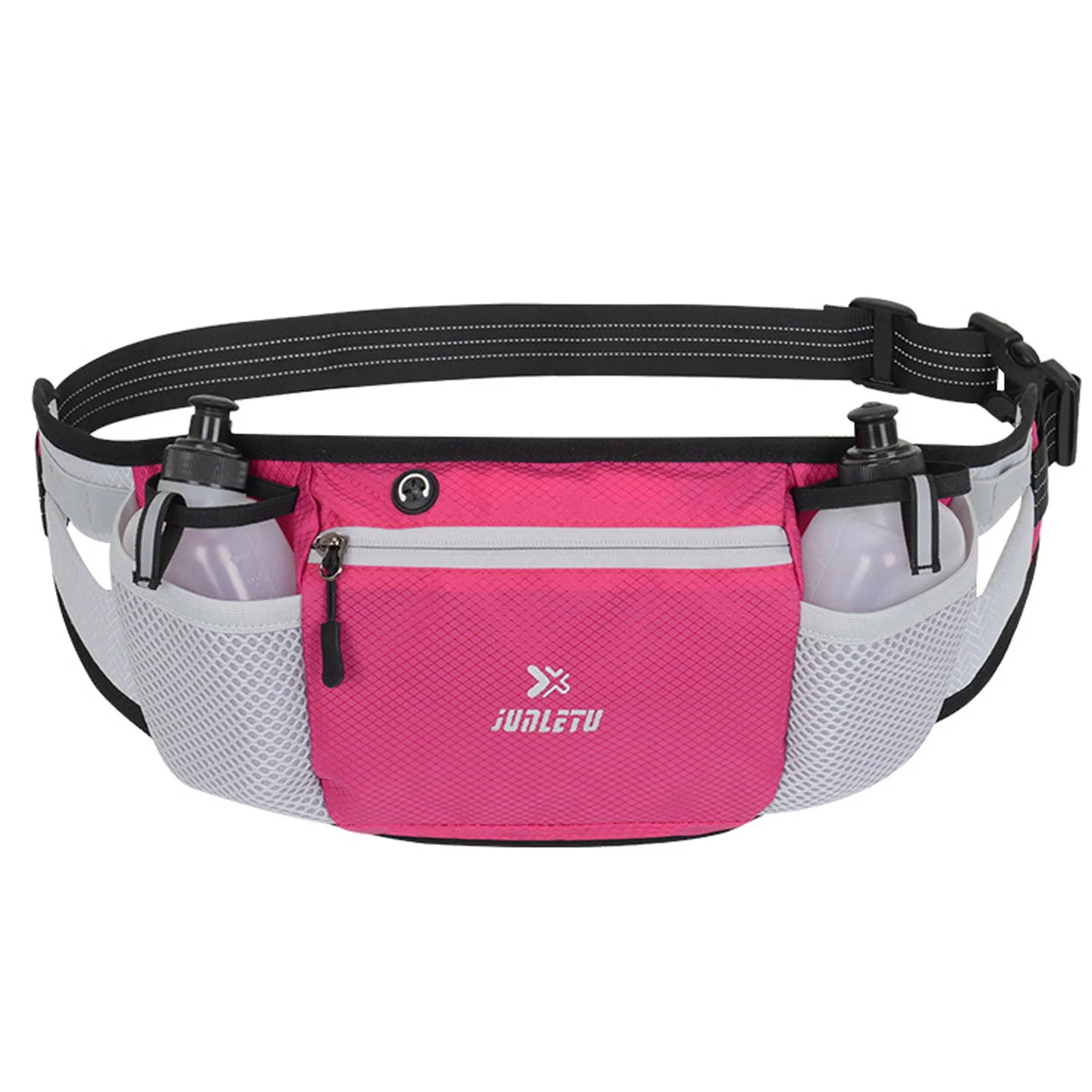 Running Belt Waist Pack Hydration Waist Pack Water Resistant Breathable Runners Belt Water Bottle Fanny Pack for Hiking Camping Qme Rose Red