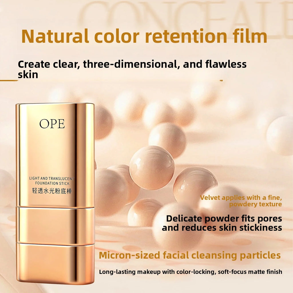 OPE 2-in-1 Foundation Stick Dual Head Concealer Brush Lightweight Qme