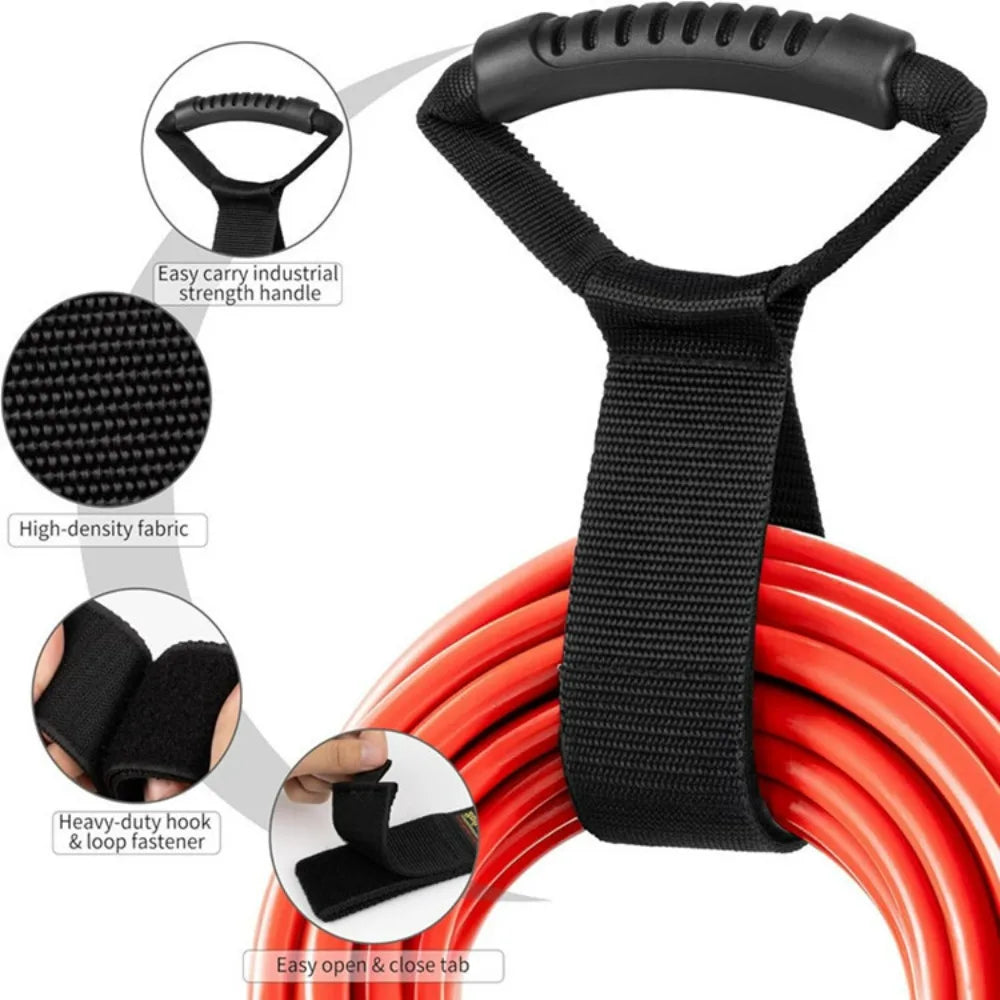 Portable Heavy-Duty Hook Storage Straps Wire Harness Device Cable Storage Storage Tape Suitable for Garden Hose Cables Storage Qme