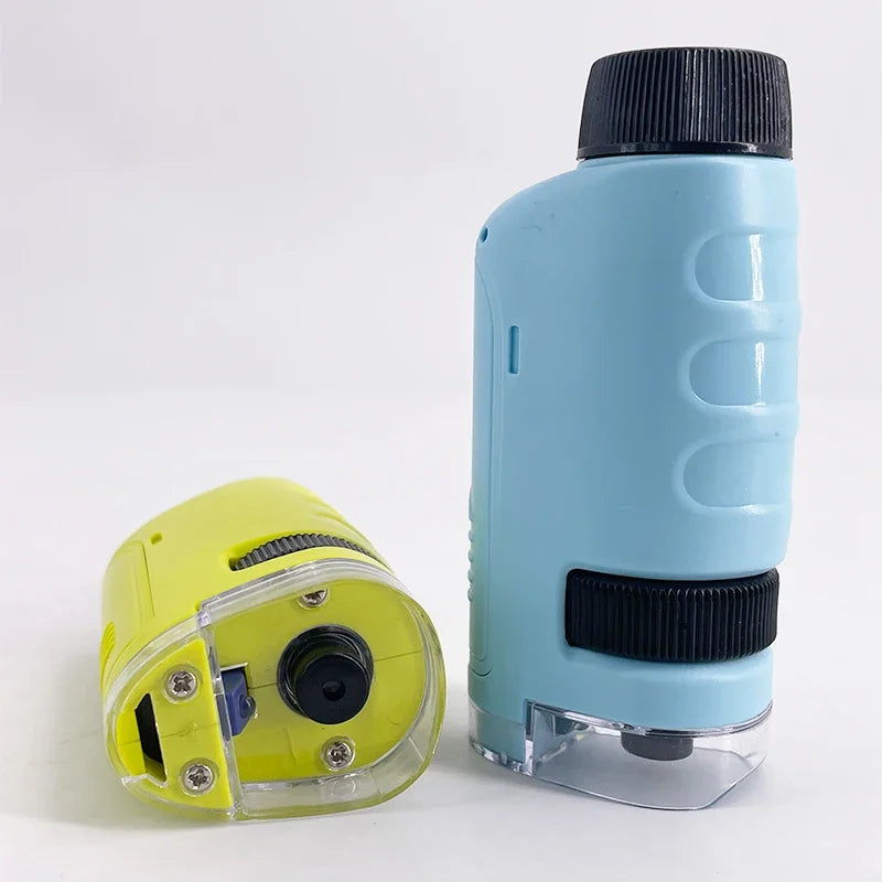 Handheld Microscope Kit Lab LED Light 60X-120X Lab Mini Handheld Battery Powered Microscope With LED Light Kids Science Children Qme