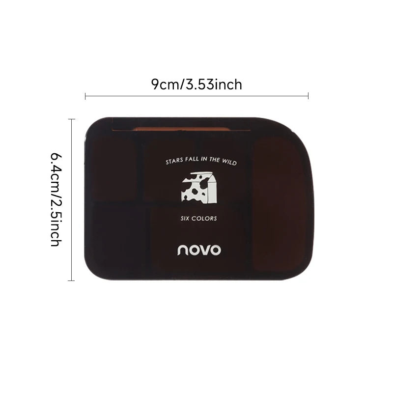 6-Color Earth Tone Eyeshadow Palette With Shimmer& Matte Finishes, Waterproof , Sweat-Resistant, Long-Wearing , Smudge-Proof Qme