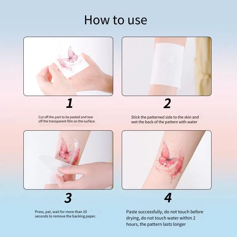 Dark Black Line Tattoo Sticker Temporary Tattoo Waterproof Long-Lasting Sexy Symmetrical Pattern Couple Fake Tattoo for Qme