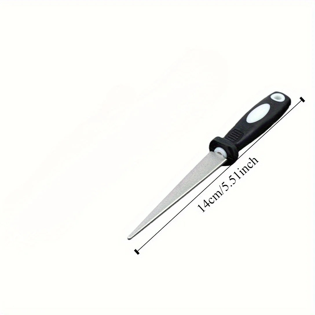Easy-Grip Dual-Sided Diamond Sharpening Stone for Scissors & Knives - Versatile, No-Assembly Required, Non-Slip Handle Qme 1pc M
