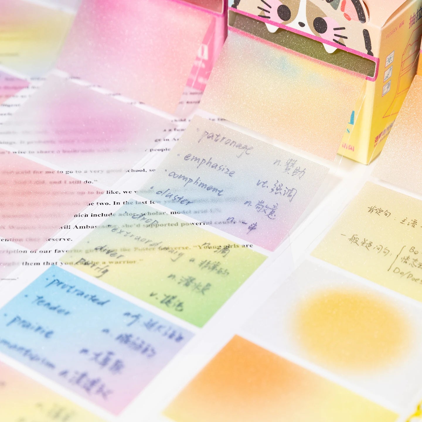110 Pcs/Box Pull-out Memo Pad Creative Sticky Note Adhesive Labels Sticker DIY Scrapbooking Stickers Student Tearable Notepad Qme