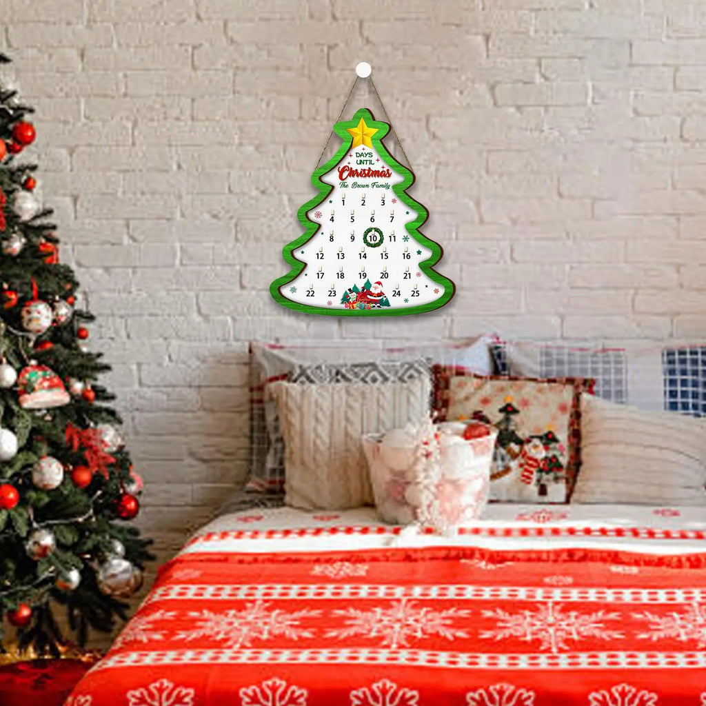 Christmas Calendar Advent 2025 Sign Home Decor Countdown Ornaments Qme