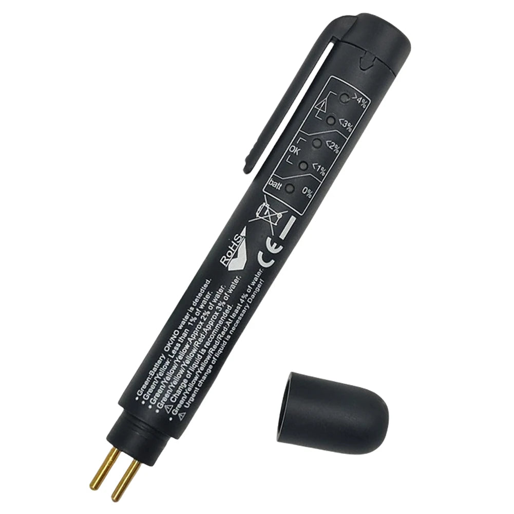 Car Brake Fluid Tester Pen Accurate Oil Quality Diagnostic Tool 5 LED Indicator Liquid Testing Pen Car Vehicle Auto Testing Tool Qme black