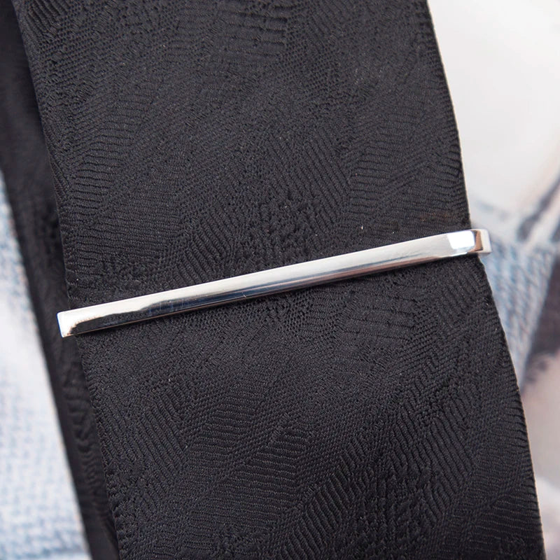 Tie Clips Men Fashion Luxury Metal Gold Tone Simple Bar Clasp Necktie Qme A4