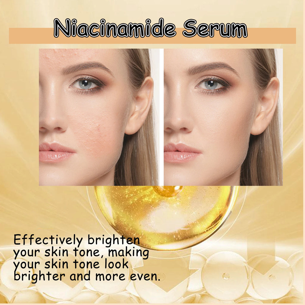 Nicotinamide Face Serum Brightening Moisturizing Smoothing Shrink Pores Facial Essence Glowing Facial Moisturizer for Daily Skin Qme