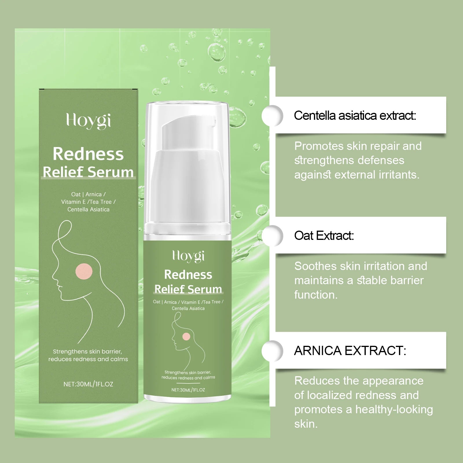 Centella Asiatica Skincare Set Green Clay Cleanser Centella Cream & Serum For Sensitive & Acne Prone Skin Moisturizing Soothing Qme