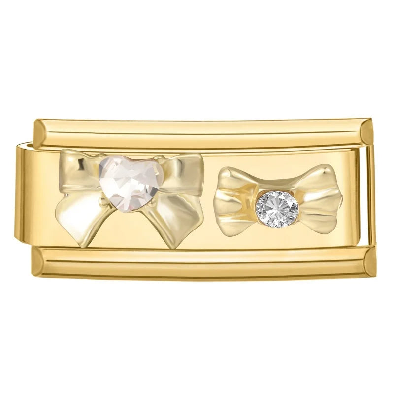 Sweet Flowers Butterfly Cute Heart Bows Italian Charm Link Gold Fit