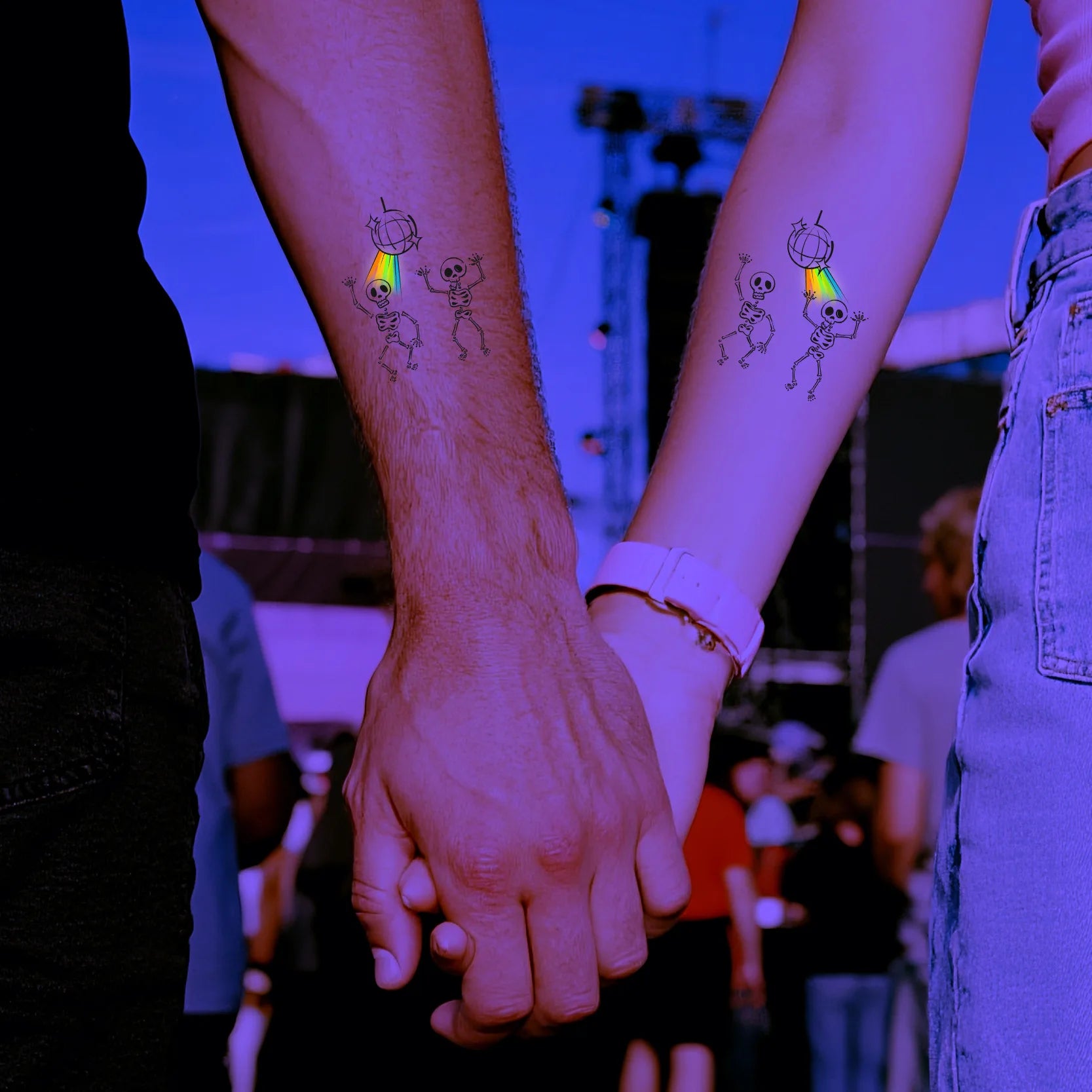 4/6 A Sheets Luminous Temporary Tattoos Bulk Rainbow LGBT Pride Face Body Stickers for Women Men Glow in The Dark Party Supplies Qme